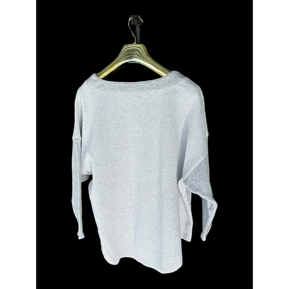 Vintage 90s Express-Tricot Cardigan Sweatshirt Womens Medium Grey Cropped Y2K - Picture 6 of 9